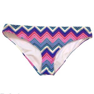 Victoria’s Secret PINK VS bright multi color chevron bikini bottom L swim